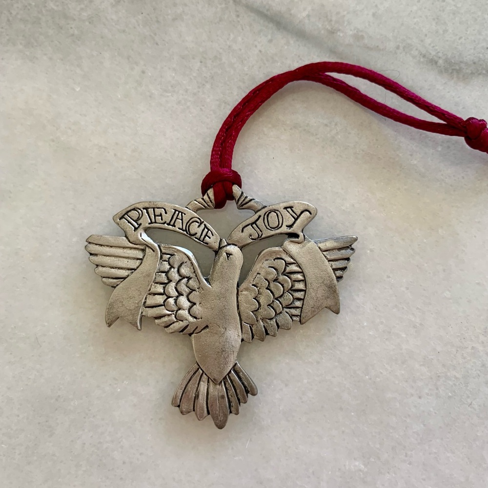 Seagull Pewter Peace & Joy Bird Ornament 2005